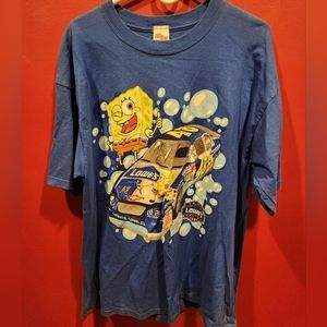 Mens extra large nascar jimmie johnson with sponge bob short sleeve shirt